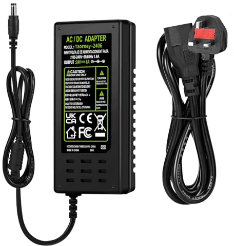 Taormey 24V 6A Power Supply Adapter AC 100V~240V to DC 24 Volt 6 Amp 144W Converter Transformer,DC Power Adapter Supply for LED Strip Light 3D Printer LED Driver LCD Monitor-Plug 5.5x2.1/2.5mm