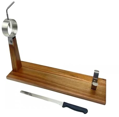 Tripyro Spanish Ham Slicing Stand with Knife Wooden Jamonero for Ham Leg Carving Holder Kitchen Cutting Display Tool TRPH9