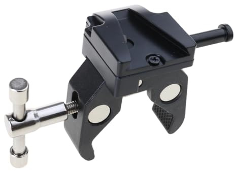 Soporte en V resistente con abrazadera de tuerca integrada para trípodes de cámara