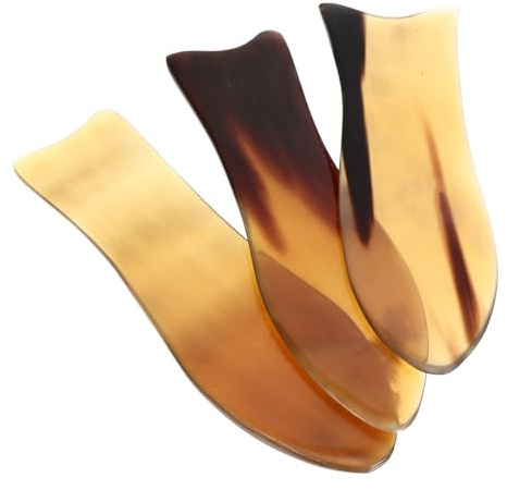 VOSAREA Set 3 Tavolette Gua Sha in Corno di Bue, Piastre di Raschiatura per Massaggio Corpo, Superficie Liscia, Pratiche e Portatili per Uso Domestico e Rilassamento Muscolare