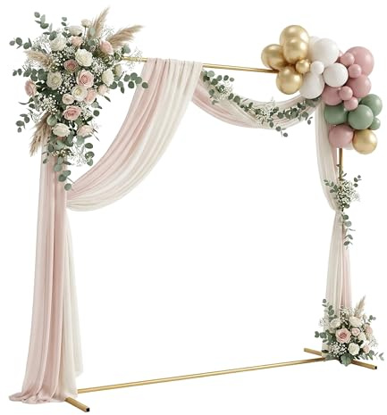 Relaxdays Luftballon Bogen, Metall, Hochzeit, Geburtstag, Verlobung, gold | HxB: 160x200 cm, Blumen, Ballons, Traubogen