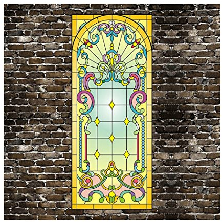 Siunwdiy Selbsthaftend-Glasoberflächen Sichtschutzfolie,Fensterfolie Bunt Privatsphäre Glas Sichtschutzfolie Bad Blickdicht Selbsthaftend Dekorfolie,Z,50x120cm
