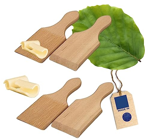 HOFMEISTER® - 2 moldes para bolas de mantequilla de madera, 18 cm, 1 par de tablas con ranuras para formar bolas de mantequilla, incluye instrucciones (idioma español no garantizado), decoración con