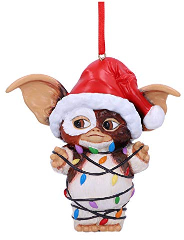 Nemesis Now Gremlins Gizmo in Fairy Lights Hanging Festive Decorative Ornament, Red, Housewarming
