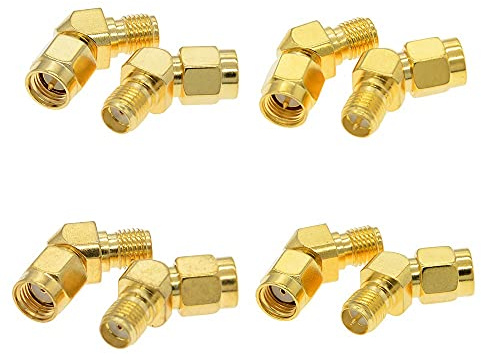 DollaTek 4 Stück 45/135 Grad SMA RP-SMA Antennenstecker Stecker Buchse Adapter All in One Combo DIY Zubehör
