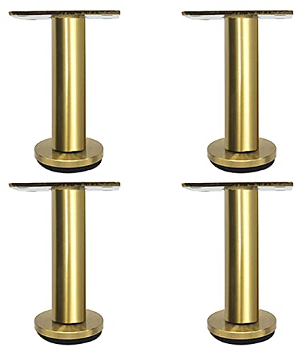 LOVEM Möbelfüße Edelstahl Mobelbeine Verstellbar,Belastbar bis 800 Kg, Schrankfüße Sockelfuß Sofasfüße Couchtisch Beine Tischfüße mit Schrauben,8-32cm,4× Möbelfüsse Metall (16cm,Gold)
