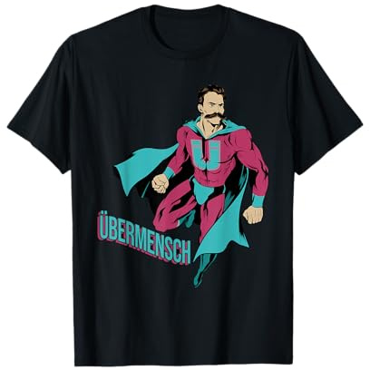 Lustige Nietzsche Philosoph Nihilisten Hombre Camiseta Filosofía Tema Nietzsche Zarathustra Superhéroe Manga Larga Negro Talla S