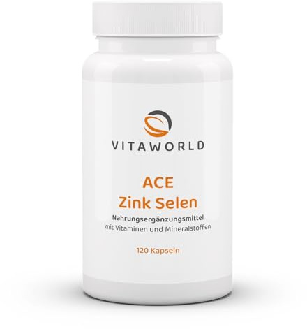 3er pack Vita World ACE Zink + Selen 3 x 120 Kapseln Vegan Ergänzt mit Vitaminen A, C und E in Optimaler Dosierung Apotheke Herstellung