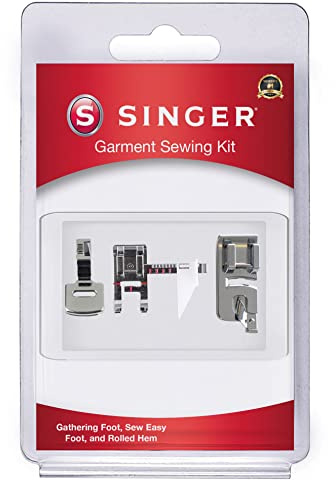 Singer - Kit de Pieds Marcheurs pour vêtements, idéal pour la Couture, Les modifications et Les réparations, avec Fronces, Ourlet roulé et Pieds faciles à Coudre