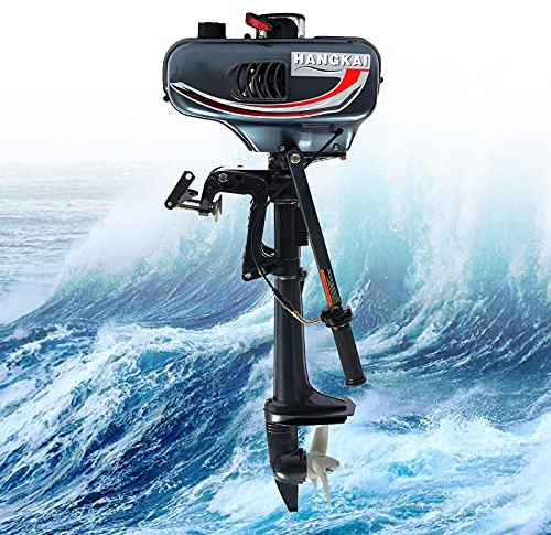 Außenborder Bootsmotor Benzinmotor mit Wasserkühlung CDI 3.5PS 2 Takt Benzin-Bootsmotor Outboard für Kajaks Kanus Beiboote