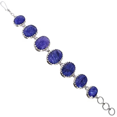 Ravishing Impressions Armband mit Angelhaken -4844 mit natürlichem Lapislazuli-Edelstein, 925er Sterlingsilber, mit Lünettenfassung, Edelstein, Lapis Lazuli