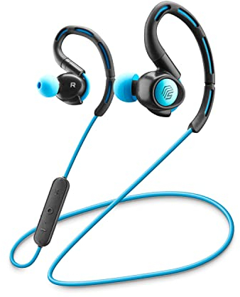 Music Sound | ATHLETY Auricolare Bluetooth per lo Sport, Dotato di Certificazione IPX4 e Archetto Flessibile - Blu