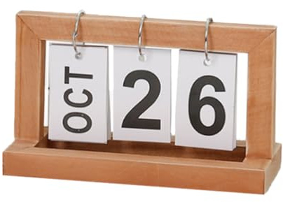 Ciieeo Nordic Minimalist Schreibtischkalender Aus Holz – Kreativer Tischkalender FüR Wohnkultur Und Dekoration Ideal FüR Geschenke Und AnläSse 20.5 X 9 X 12 Cm