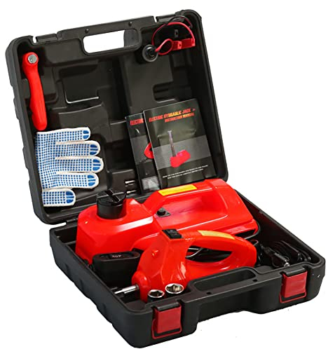 Elektrische Wagenheber Kit 5 Tonnen 12V Hydraulischer Wagenheber Auto Lift Bodenheber mit Elektroschlüssel (135-530mm) Reifenwechselgarage Reparatur für Auto SUV Sedan MPV Truck Pic