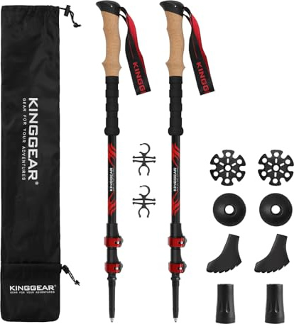 KINGGEAR Leistungsstarke, leichte Kohlefaser-Trekkingstöcke – verstellbar, langlebig, rutschfest, All-Terrain-Wanderausrüstung – unverzichtbare Outdoor-Abenteuer- und Bergsteiger-Ausrüstung