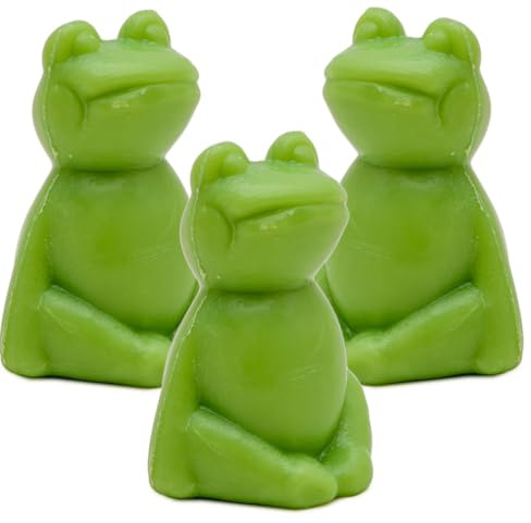 La Maison du Savon de Marseille Seife, französischer Frosch, für Duschgel oder Dekoration, Apfelduft, 20 g, 3 Stück