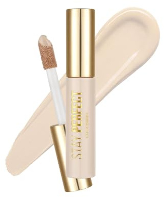 Flormar Stay Perfect Concealer con aplicador jumbo– Corrector de Ojeras Alta Cobertura y Larga Duración | Corrector Maquillaje Líquido con Acabado Natural e Hidratante, 002 Light