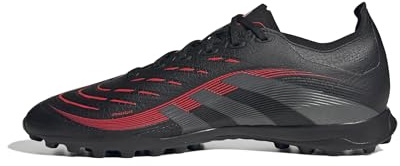 adidas Unisex Predator League Turf Football Boots, Core Black/Grey Four/Lucid Red, 10 UK