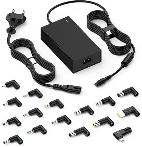 100W 90W Cargador Universal Portatil para HP Stream, ASUS, para Lenovo, DELL, Acer, Toshiba, para Samsung, Sony, Fujitsu, Gateway, Ultrabook, Chromebook, Cargador Ordenador Portatil con 16 Conectores