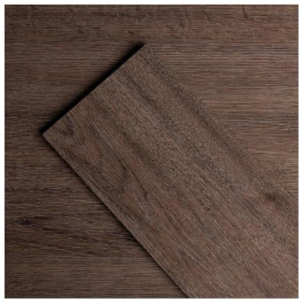 GreenFullHouse Vinylbodenbelag Selbstklebende Bodenfliesen zum Abziehen und Aufkleben, 2,0 mm dick, wasserdicht für Wohnzimmer, Schlafzimmer, Bad, Küche (5,02 m², Dunkel Braun)