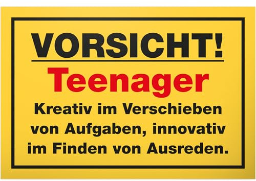 DankeDir! Teenager - Schild 30 x 20 cm - Geschenkidee Teenie Spruch Zimmer Türschild Jungen & Mädchen Jugendzimmer - Dekoration Deko Geschenk Idee Jugendliche Tür Deko Geburtstag