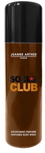 JEANNE ARTHES - Deodorante Uomo Social Club - Spray Profumato - Profumo Vaniglia Noce di cocco - 200 ml