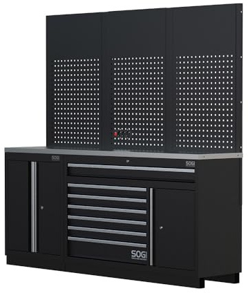 SOGI ARR-OFF-2040-B Arredamento modulare per officina e garage - piano in acciaio - 2040x466x2000 mm