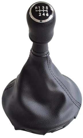 BASPHHH Auto-Schalthebel Kompatibel mit VW für Transporter T5 T5.1 T6 GP 2003-2011 Auto 5 6 Gang Schalthebel Schaltknauf PU Gamasche Boot Abdeckung(6 Speed-Black)