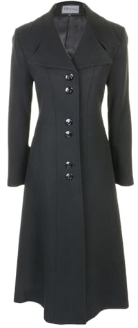 Busy Women's Black Long Wool Blend Coat 12