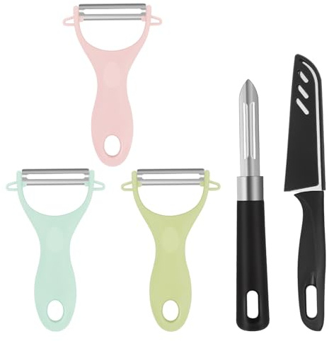 Pelapatate per cucina, set da 5 pezzi di pelapatate affilate in acciaio inox, pelapatate a mano, pelapatate tradizionale a forma di Y, pelapatate, pelapatate, pelapatate, pelapatate rotativo