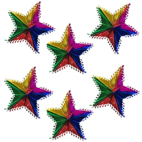 HTTDSLF 6-teilige Faltsterne Weihnachten, Sterne zum Aufhängen, Weihnachtsstern Adventsstern Weihnachten Advent Fenster Papierstern aus Kunststoff
