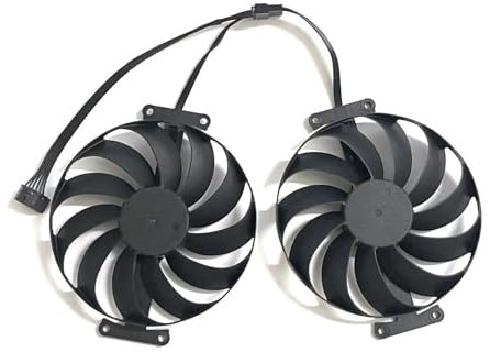 QKFTCSDW Ventiladores enfriadores de Tarjetas gráficas de 95mm T129215SU CF1010U12S 12V 0.45A 6 Pines compatibles con Ventilador RTX 3060 3070(Silver)
