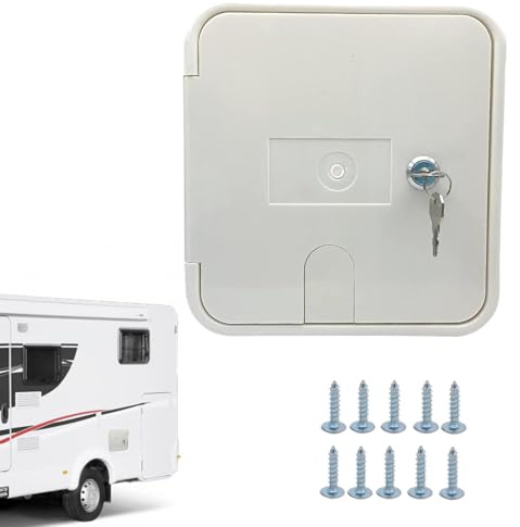 Puerta de almacenamiento para autocaravana, accesorio de RV, pasacables - 10 tornillos, compartimento de almacenamiento de manguera para autocaravana, puerta de acceso eléctrico para remolques de