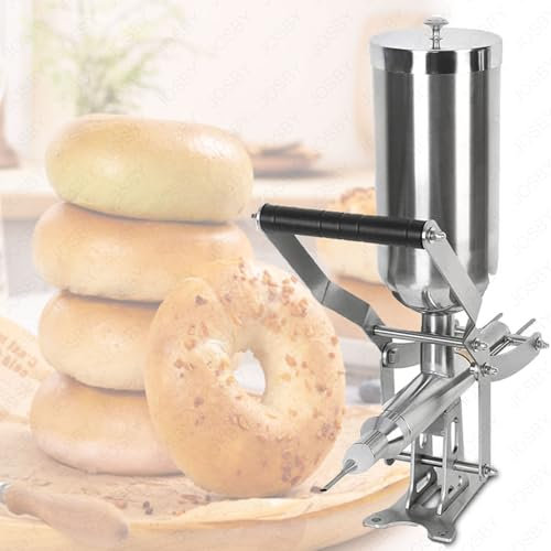 4.5L Manual Donut Filler, Commercial Adjustable Spanish Churro Maker with 3 Core Tubes, 6 Mm Injection Diameter, Manual Latin Fruit Jam Injector Machine, for Kitchen, Restaurant, Snack Bar, Canteen