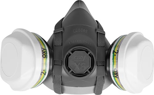 ACE Set di protezione respiratoria contro le sostanze chimiche - Maschera con doppio filtro A1B1E1K1P3 - Semimaschera contro polveri, gas e vapori