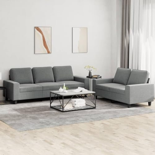 Xichuzi 2-TLG. Sofagarnitur Dunkelgrau Stoff, Loungesofa, Sofas & Couches, Relaxsofa, Couch für Wohnzimmer, 3201899