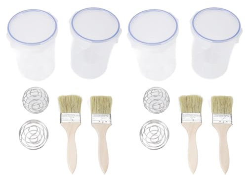 1000 ml Lackbehälterset, luftdichte transparente Farbspeicherbecher -Lackierschale mit Mischkugel