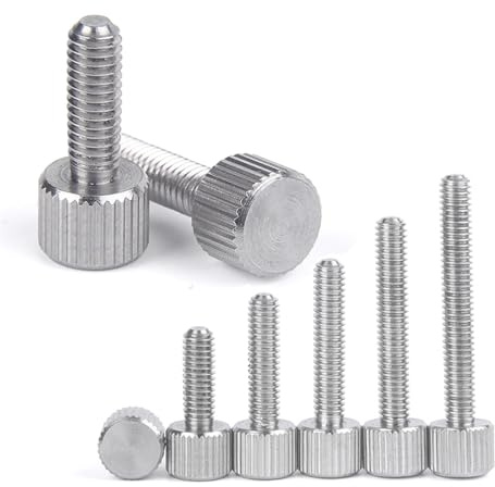 OZXLH 2/5 Stück M2 M2.5 M3 M4 M5 M6 Rändelschrauben aus 304 Edelstahl, glatt, metrisch, Rändelkopf, manuelle Einstellschrauben(16mm (5pcs),M2.5)