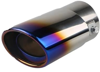 QFJFBGGH Tubo Escape Coche Silenciador Sonido Vehículo Automóvil Embellecedor Escape Tubo Trasero Acero Inoxidable Tubo Cola Coche(Burnt Blue Straight)