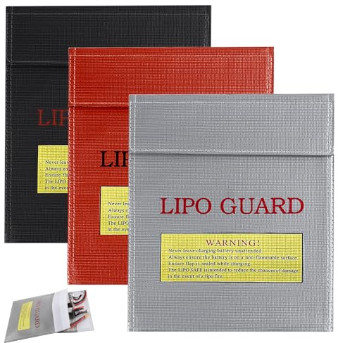 3 Stück Feuerfest Wasserdicht Safe Bag, Feuerfeste Akku Tasche 23x18cm, Lipo Explosionssichere Dokumententasche für Geld, Pass, Schmuck, Tragbare Aufbewahrung Schutztasche