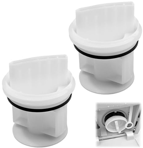 Srvauyea 2 Pezzi Filtri per Lanugine per Lavatrice, Filtro per Lanugine per Siemens Bosch, Copertura Universale in Plastica per Sistema di Scarico 00647920,647920,00605010,605010,00602008