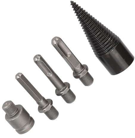 Acouto 5Pcs Firewood Log Splitter Drill Bit Steel Wood Splitting Logs Bits Removable Steel Drill 50mm Strong Made Hard Splitter Our Duty The Lasting and (32mm)