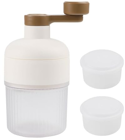 Auratrove Macchina per il ghiaccio rasata manuale, tritaghiaccio portatile in plastica con 2 vassoi per ghiaccio per coni di neve, granite, cocktail, feste, 22 x 12,5 cm