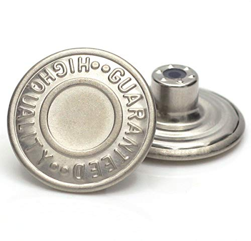 GHQ knöpfe für Jeans, Jeans, Jacken, 20 mm, ohne Nähen, 12 Sets, silber