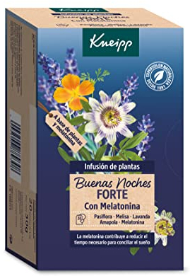 Kneipp Infusión Buenas Noches Forte, Tranquilizante Natural, Infusión de Melatonina, Pasiflora y Lavanda, Ayuda a Reducir el Tiempo para Conciliar el Sueño, 20 Bolsitas (1,5 g)