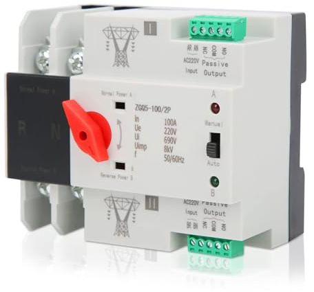 Interruptor de transferencia automática, Mini interruptor de cambio de controlador de 2 vías ininterrumpido de potencia dual ZGQ5-100/2P 220V