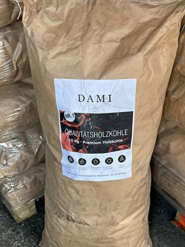 DaMi Holzkohle - Premium Grillkohle aus Mischholz - Ökologische Herstellung & Lange Brenndauer (2 x 10 kg)