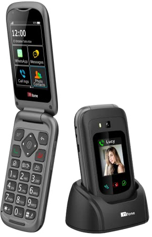 TTfone TT970 Whatsapp 4G Touchscreen Senior Big Button Flip Mobile Phone - Pay As You Go Prepaid - Easy and Simple to Use (£10 Credit, Three)