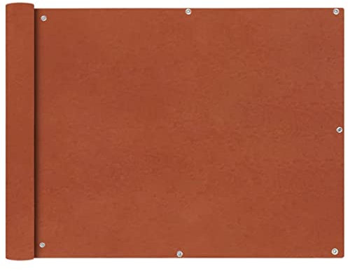 Makastle Balkonumspannungen in Garten, Balkon Sichtschutz Balkonbespannung Balkonverkleidung, Balkonsichtschutz Windschutz UV-Schutz aus Oxford-Gewebe, Aluminium-Ösen und Seil, 90x400 cm Terracotta