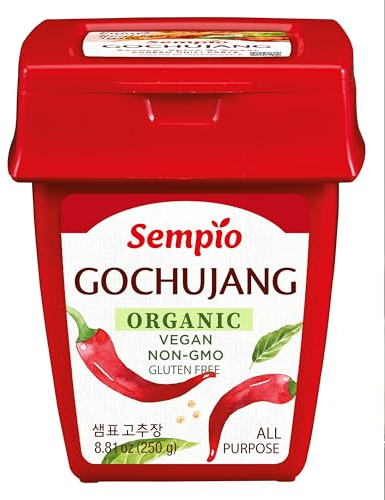 Sempio Gochujang Orgánico, Pasta de Chile Coreana 250 g | Pasta Orgánica de chile coreano con sabor dulce, salado y picante. Ideal para tteokbokki, bibimbap, BBQ y marinados.